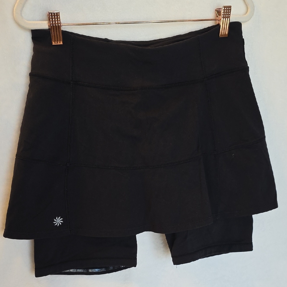 Athleta Black Athletic Skort Built-In Shorts Women's Medium